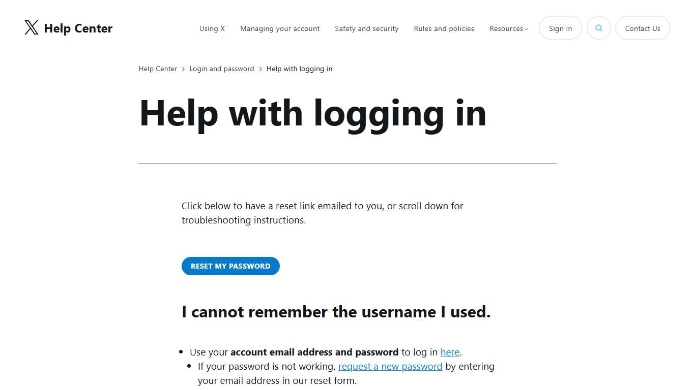 Help with logging in